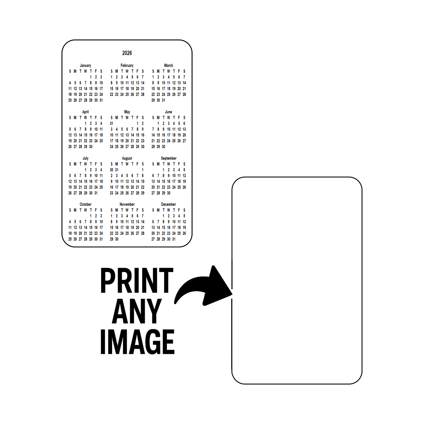 2026 Calendar - Custom Print - Landscape or Portrait Format - The Card Printing People