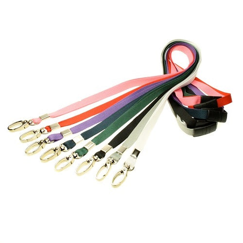 Plain Lanyard with Safety Breakaway and Metal Lobster Clip – 10mm