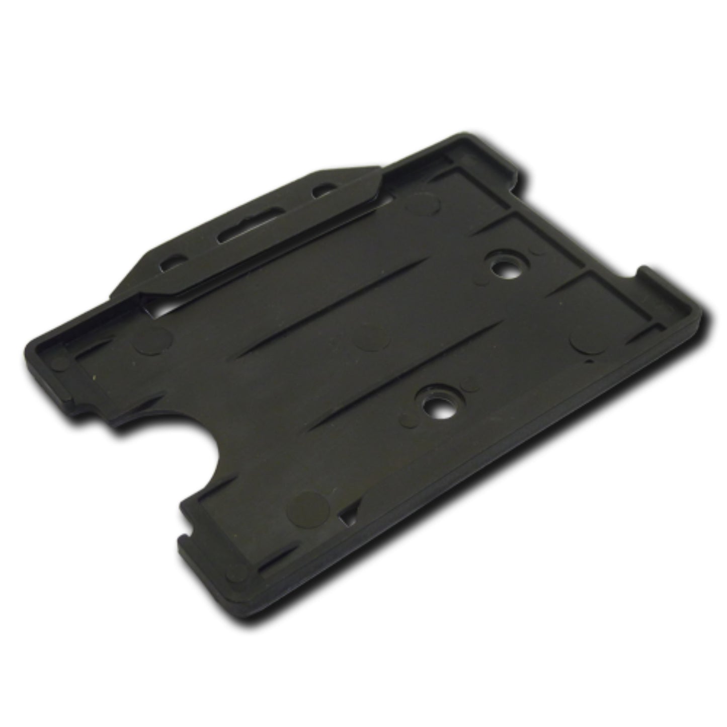 BLACK - Single Sided Open Faced Landscape ID Card Holder - The Card Printing People
