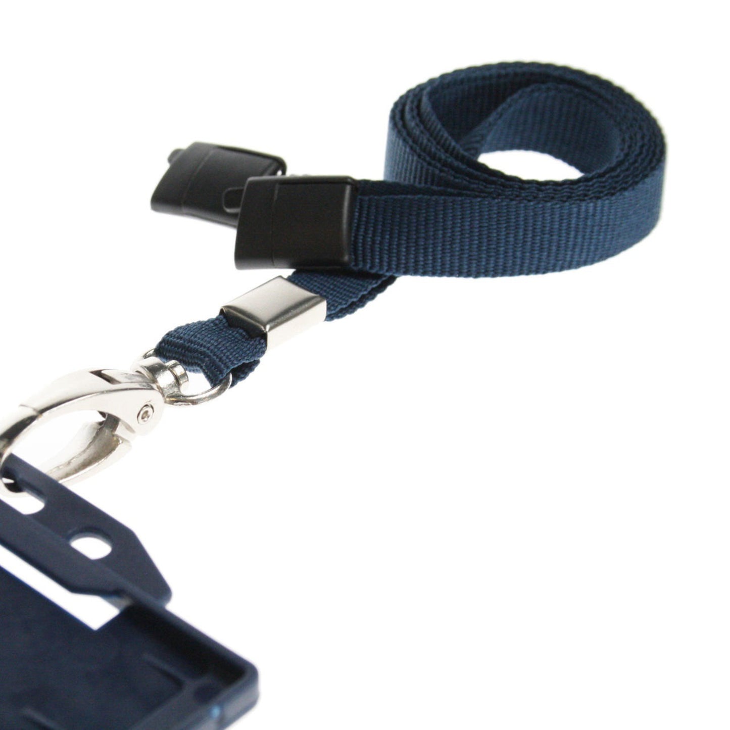 DARK BLUE - Plain Lanyard with Metal Clip - The Card Printing People