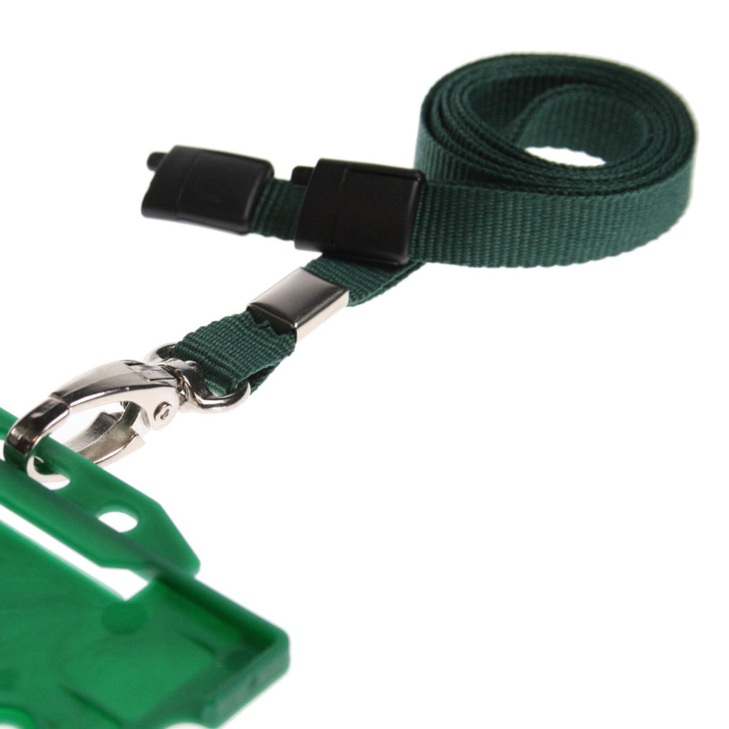 GREEN - Plain Lanyard with Metal Clip - The Card Printing People