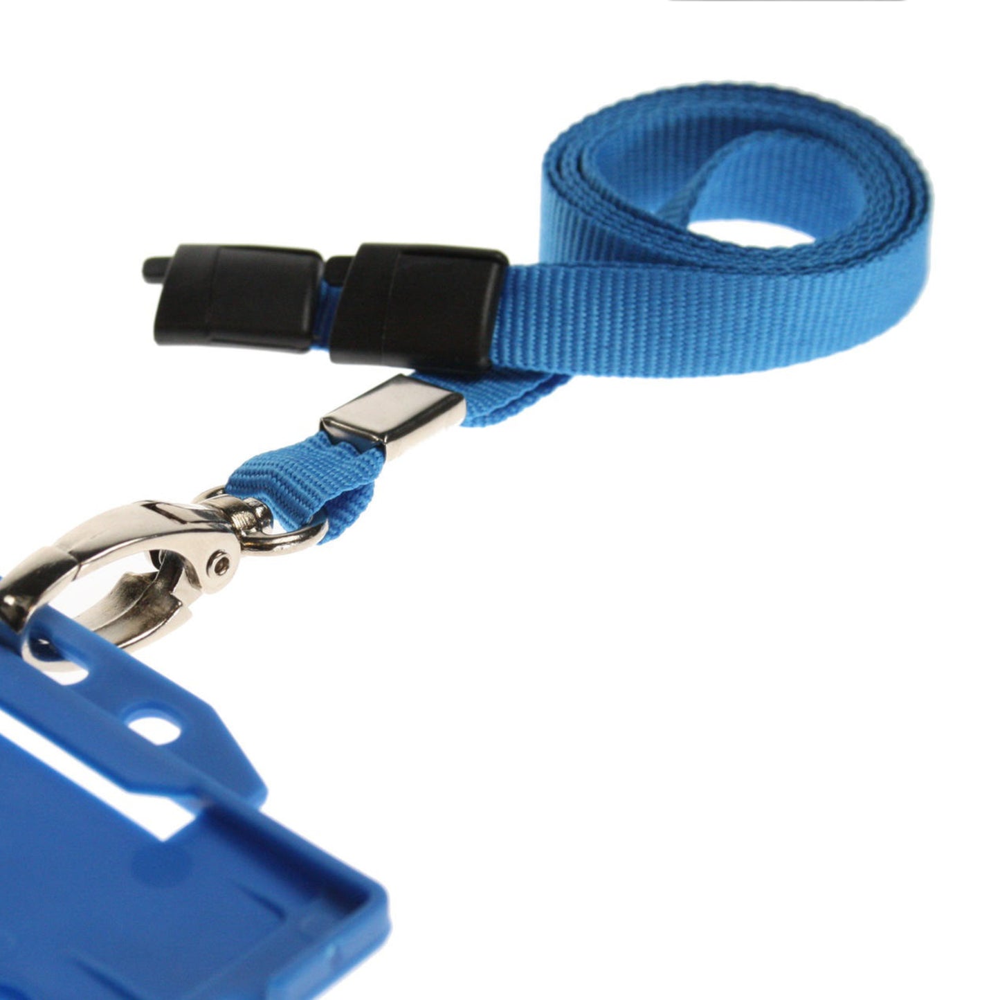 LIGHT BLUE - Plain Lanyard with Metal Clip - The Card Printing People