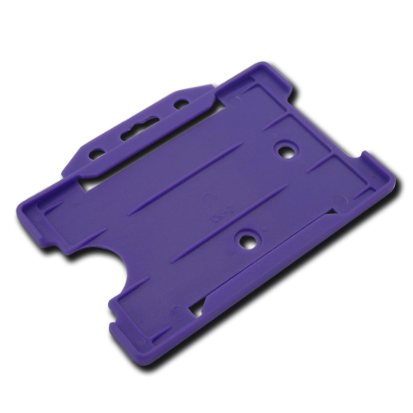PURPLE - Single Sided Open Faced Landscape ID Card Holder - The Card Printing People