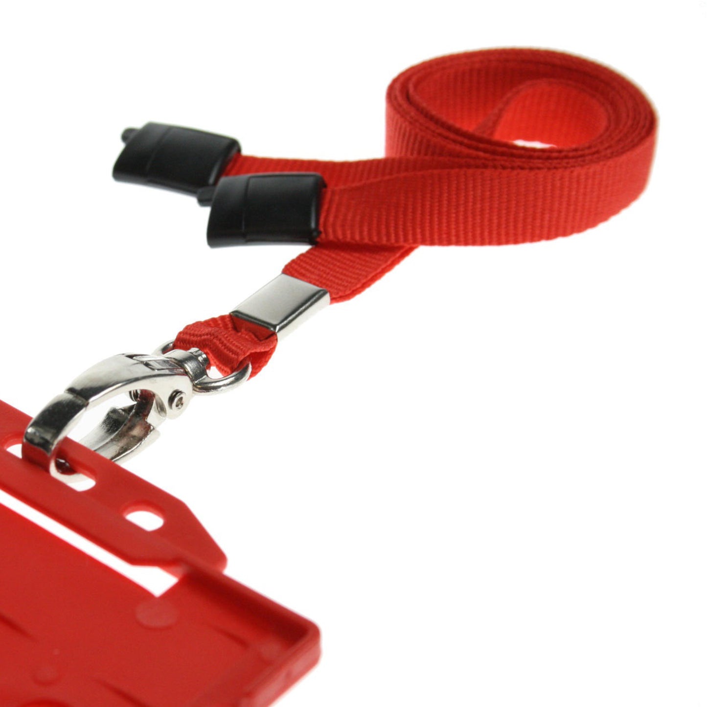 RED - Plain Lanyard with Metal Clip - The Card Printing People