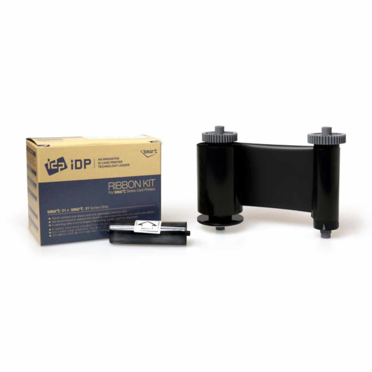 Smart 51 & 31 Monochrome Black Ribbon with Cleaning Roller (1200 Prints) - The Card Printing People