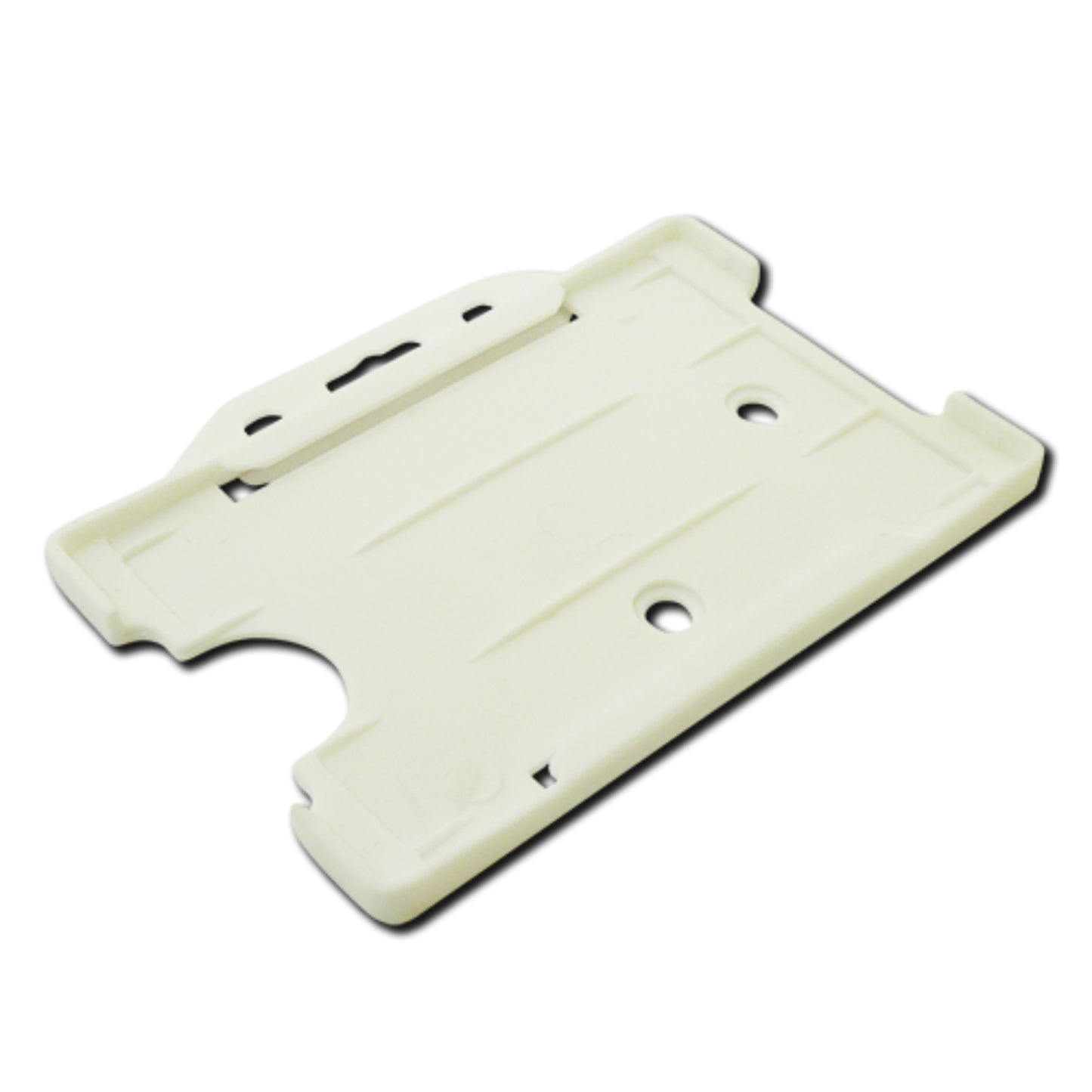 WHITE - Single Sided Open Faced Landscape ID Card Holder - The Card Printing People