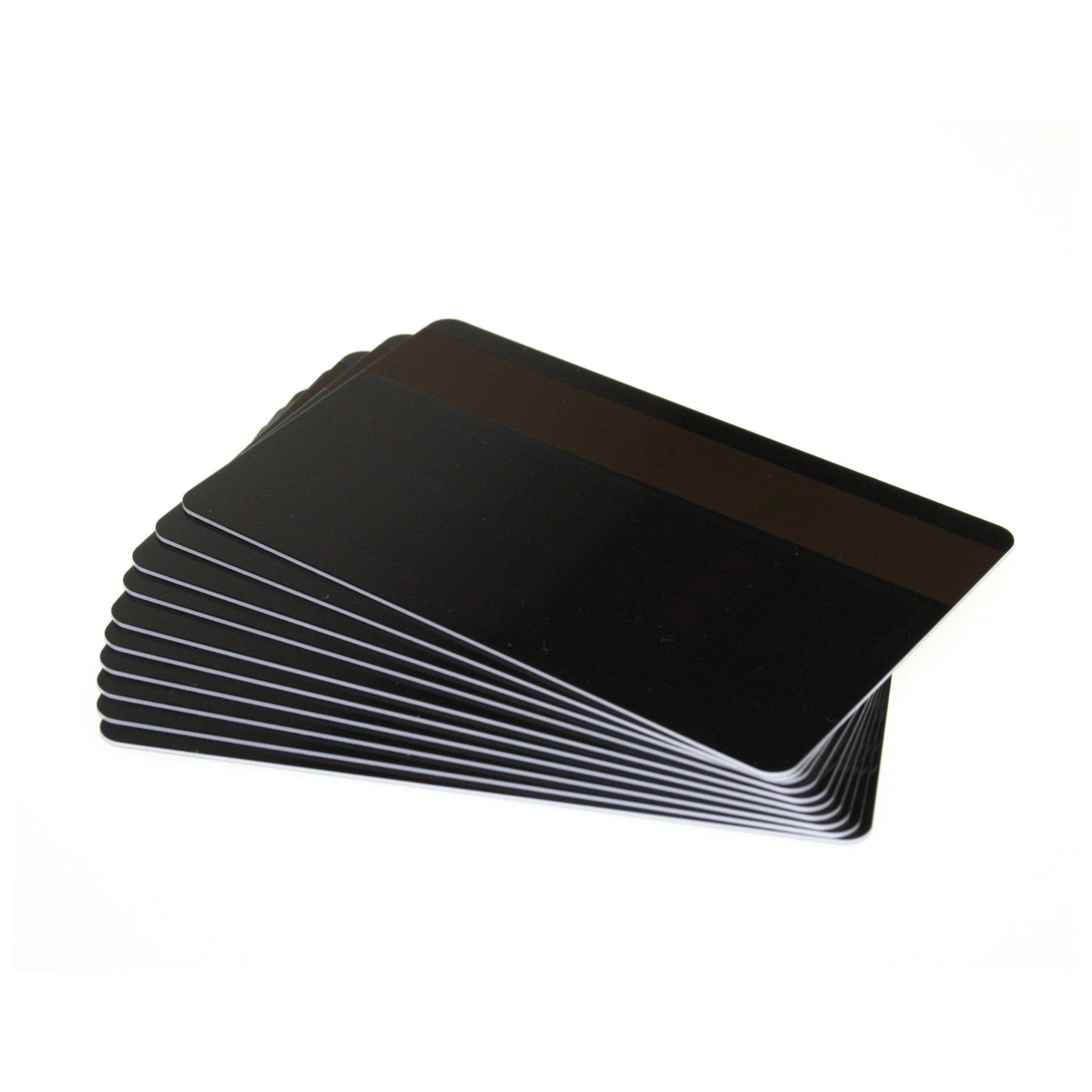 Black Gloss 760 Micron Plastic Cards With Hi - Co Magnetic Stripe (Pack of 100) - The Card Printing People