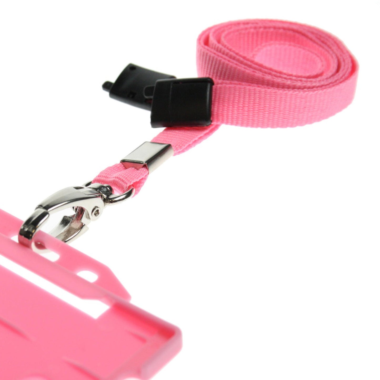 PINK - Plain Lanyard with Metal Clip - The Card Printing People