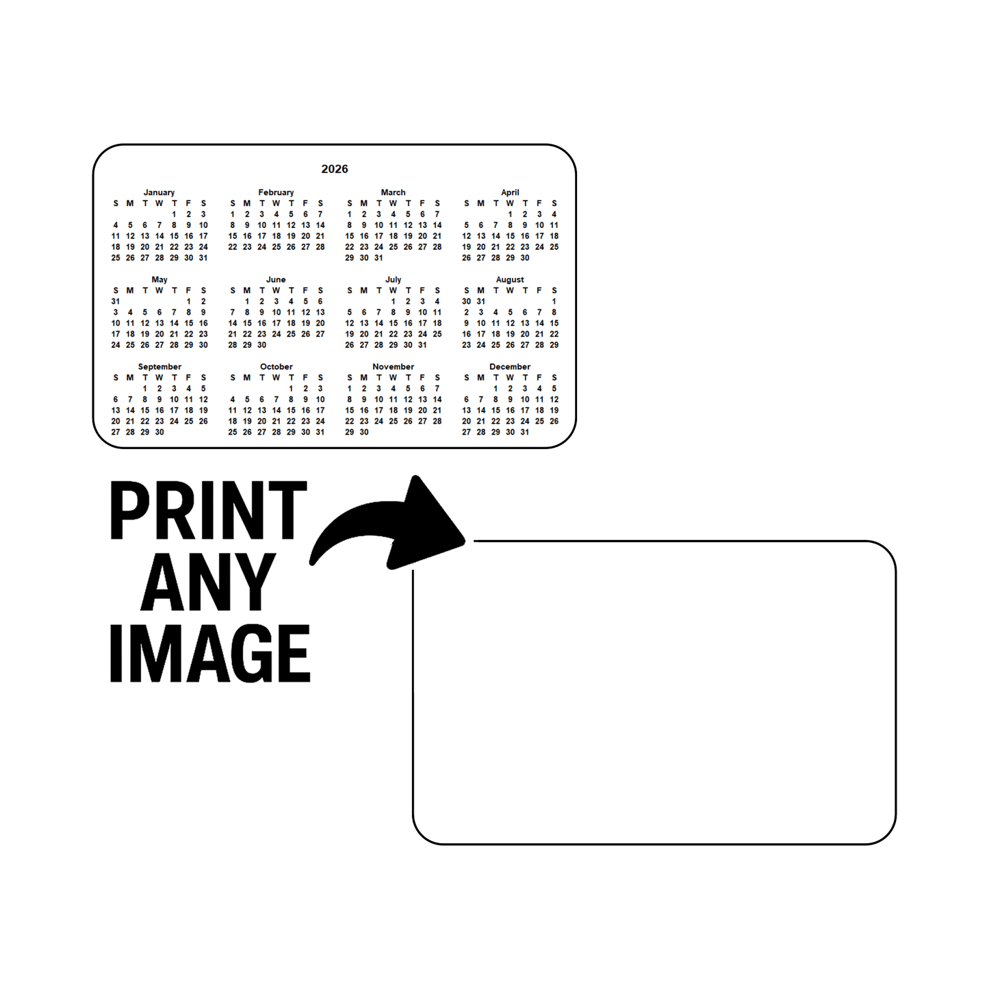 2026 Calendar - Custom Print - Landscape or Portrait Format - The Card Printing People