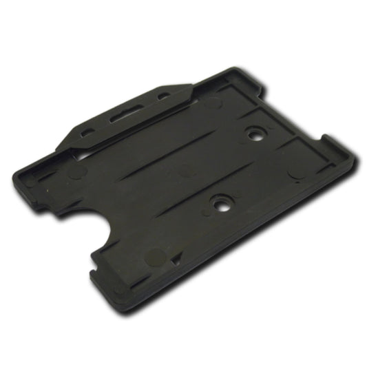 BLACK - Single Sided Open Faced Landscape ID Card Holder - The Card Printing People