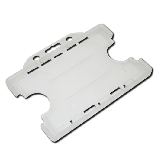 CLEAR - Double Sided Open Faced Landscape ID Card Holder - The Card Printing People