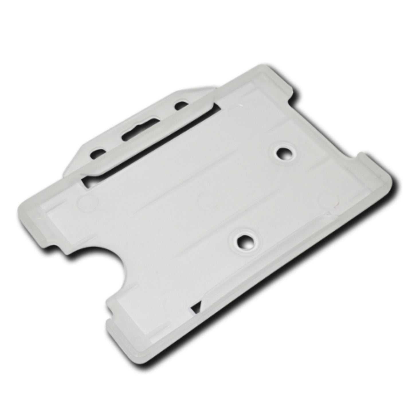 CLEAR - Single Sided Open Faced Landscape ID Card Holder - The Card Printing People