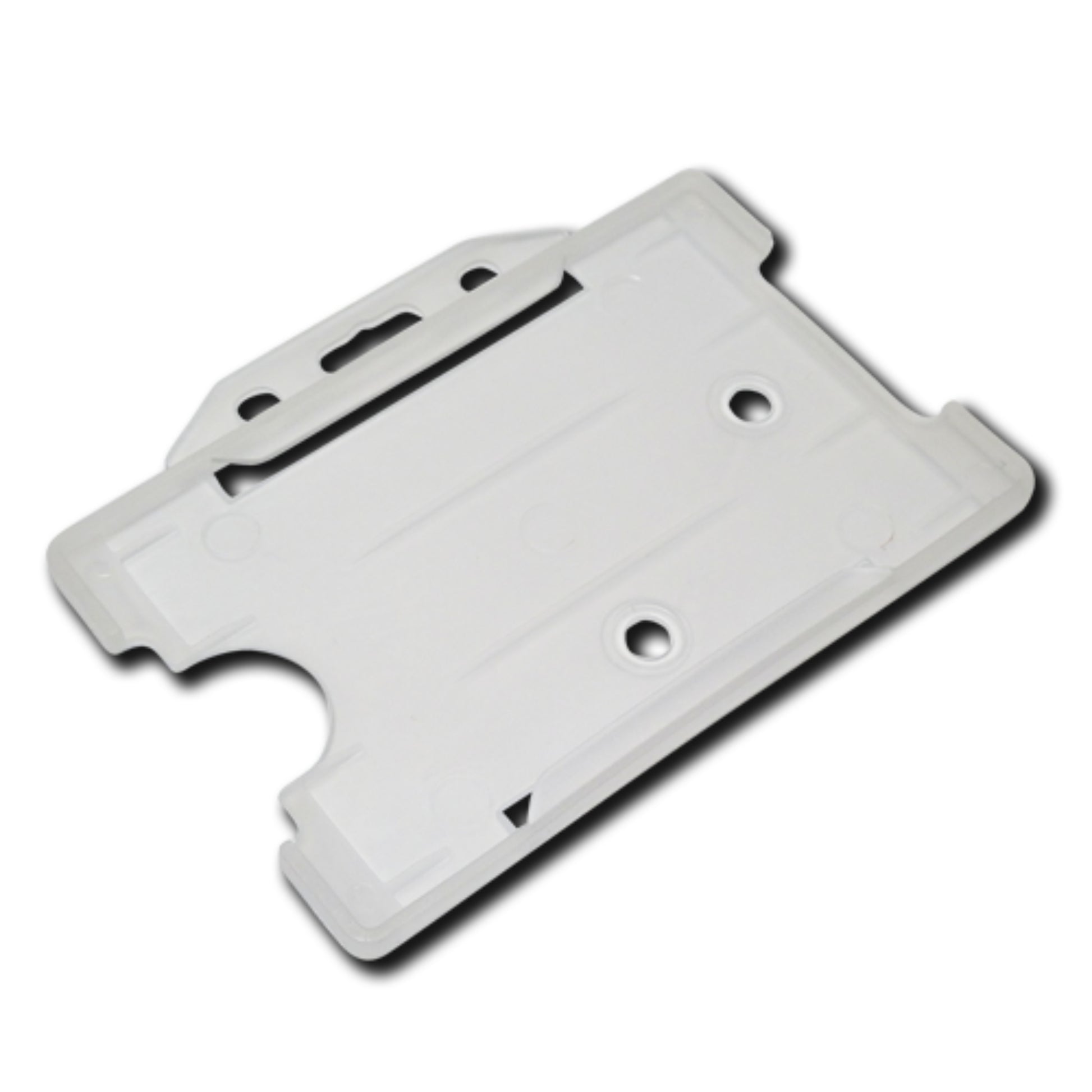 CLEAR - Single Sided Open Faced Landscape ID Card Holder - The Card Printing People