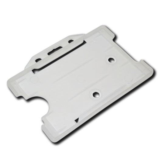 CLEAR - Single Sided Open Faced Landscape ID Card Holder - The Card Printing People