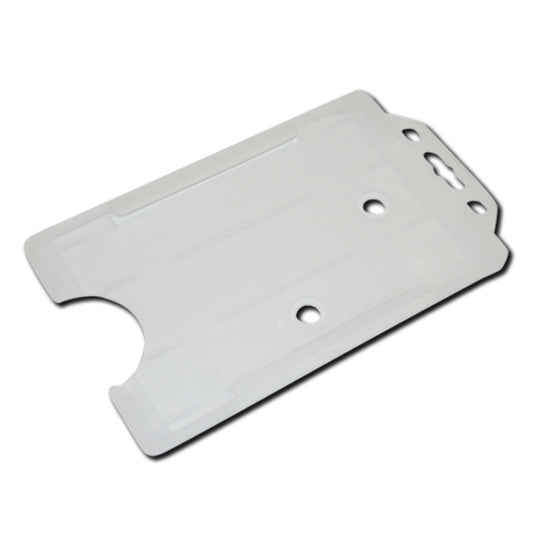 CLEAR - Single Sided Open Faced Portrait ID Card Holder - The Card Printing People