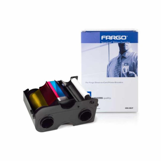 Fargo DTC1250/1000 YMCKO Colour Ribbon with Cleaning Roller, 045000 (250 Prints) - The Card Printing People