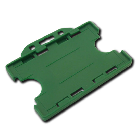 GREEN - Double Sided Open Faced Landscape ID Card Holder - The Card Printing People