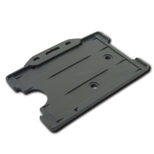 GREY - Single Sided Open Faced Landscape ID Card Holder - The Card Printing People