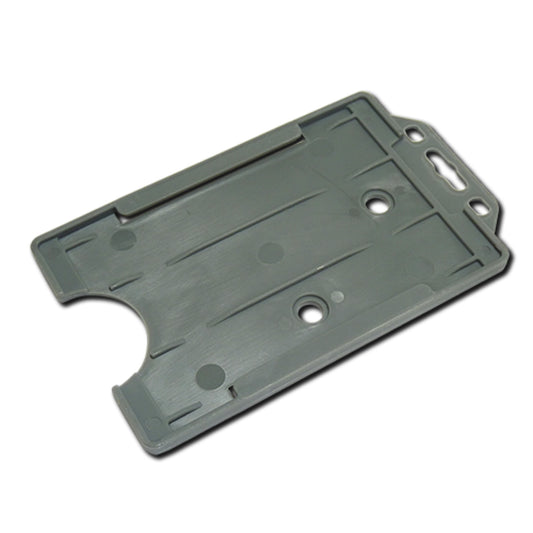 GREY - Single Sided Open Faced Portrait ID Card Holder - The Card Printing People
