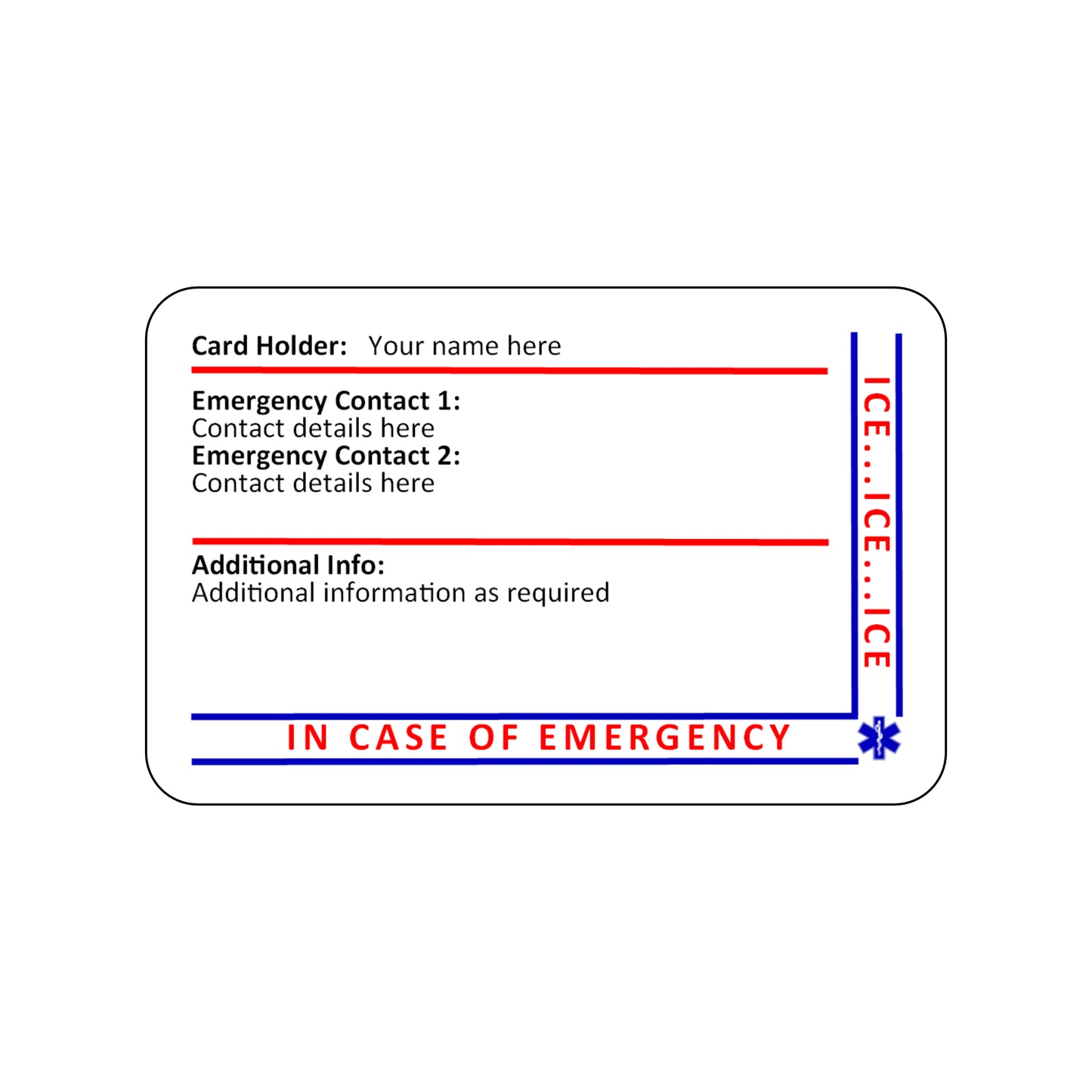 ICE Card (Design 1) - The Card Printing People