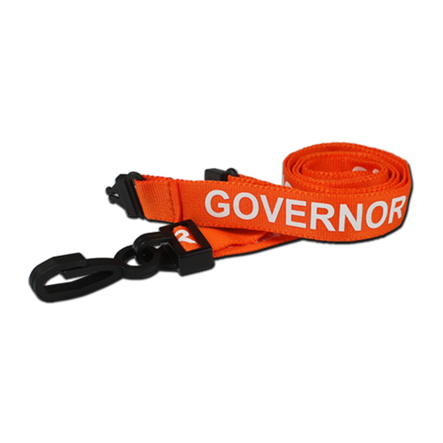 ORANGE - GOVERNOR lanyard with plastic J clip and safety breakaway (Copy) - The Card Printing People
