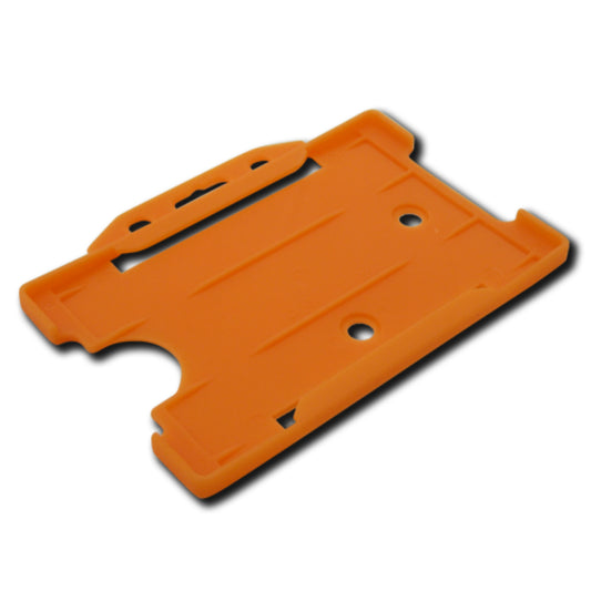 ORANGE - Single Sided Open Faced Landscape ID Card Holder - The Card Printing People