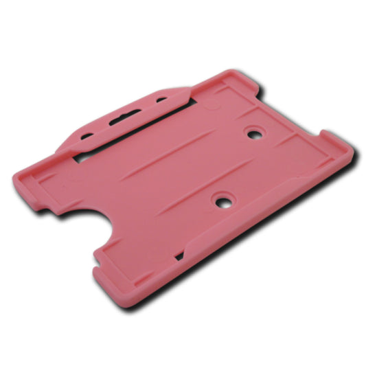 PINK - Single Sided Open Faced Landscape ID Card Holder - The Card Printing People