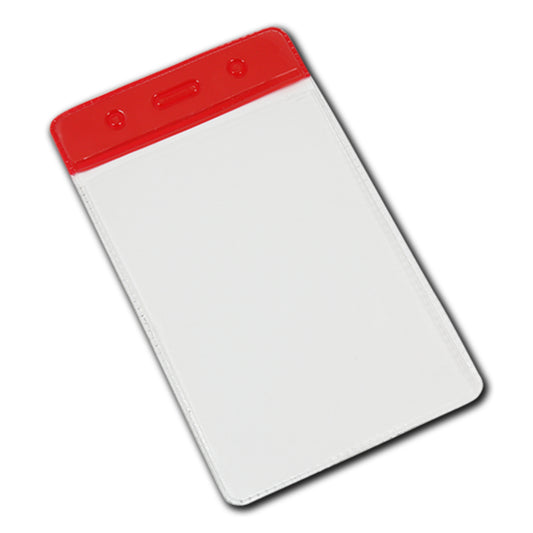 RED top - Vinyl Portrait ID Card Holder - The Card Printing People