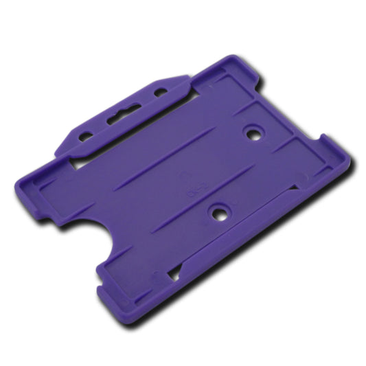 PURPLE - Single Sided Open Faced Landscape ID Card Holder - The Card Printing People