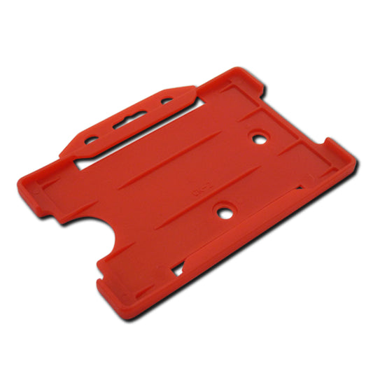 RED - Single Sided Open Faced Landscape ID Card Holder - The Card Printing People