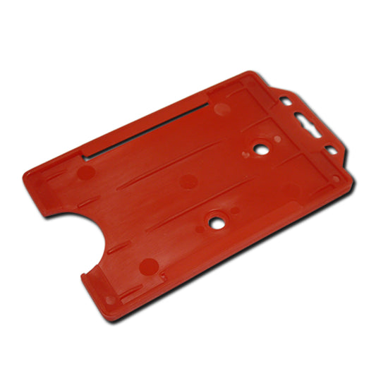 RED - Single Sided Open Faced Portrait ID Card Holder - The Card Printing People