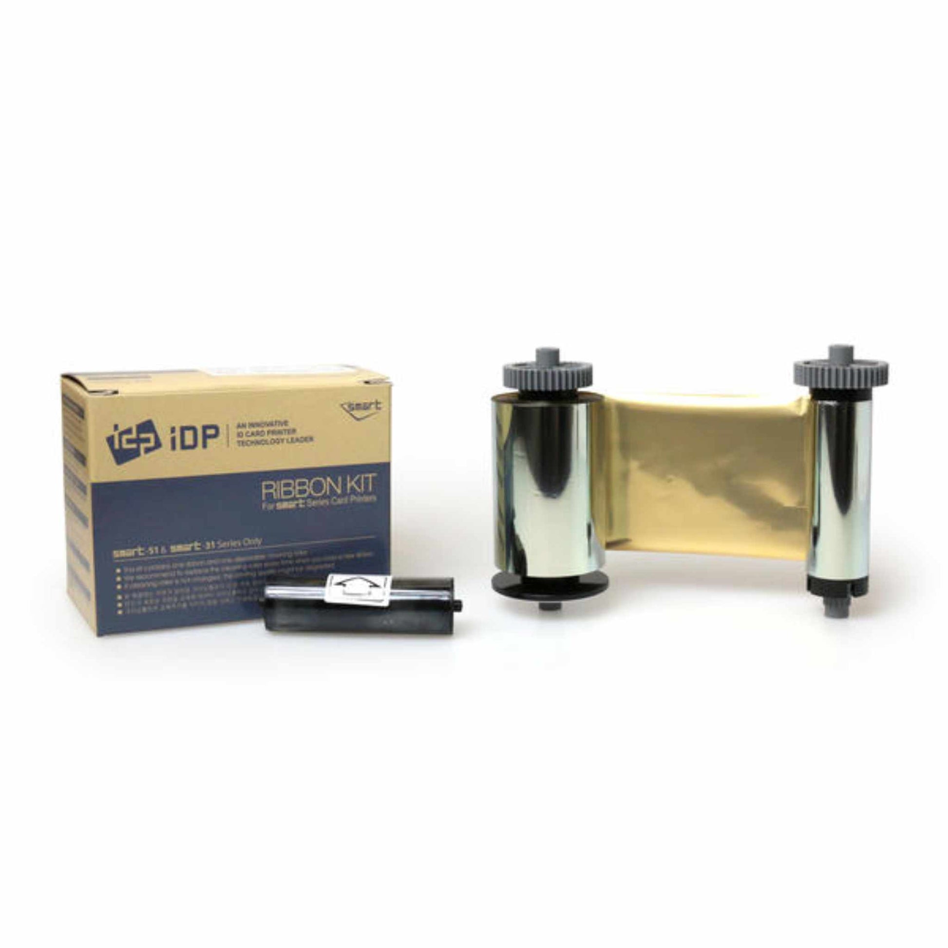 Smart 51 & 31 Metallic Gold Mono Ribbon Roller with Cleaning Roller 659374 (1200 prints) - The Card Printing People