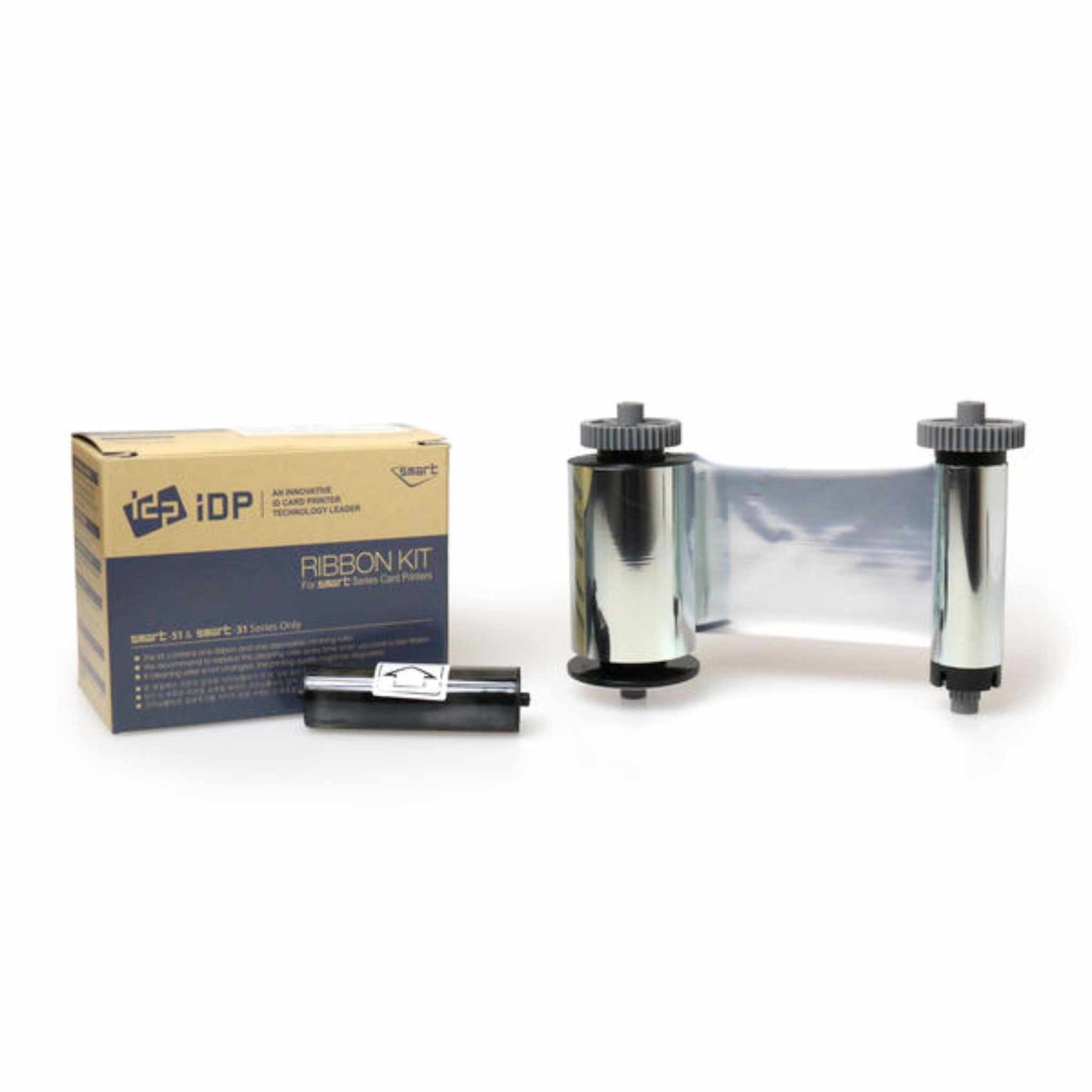 Smart 51 & 31 Metallic Silver Mono Ribbon Roller with Cleaning Roller 659373 (1200 prints) - The Card Printing People