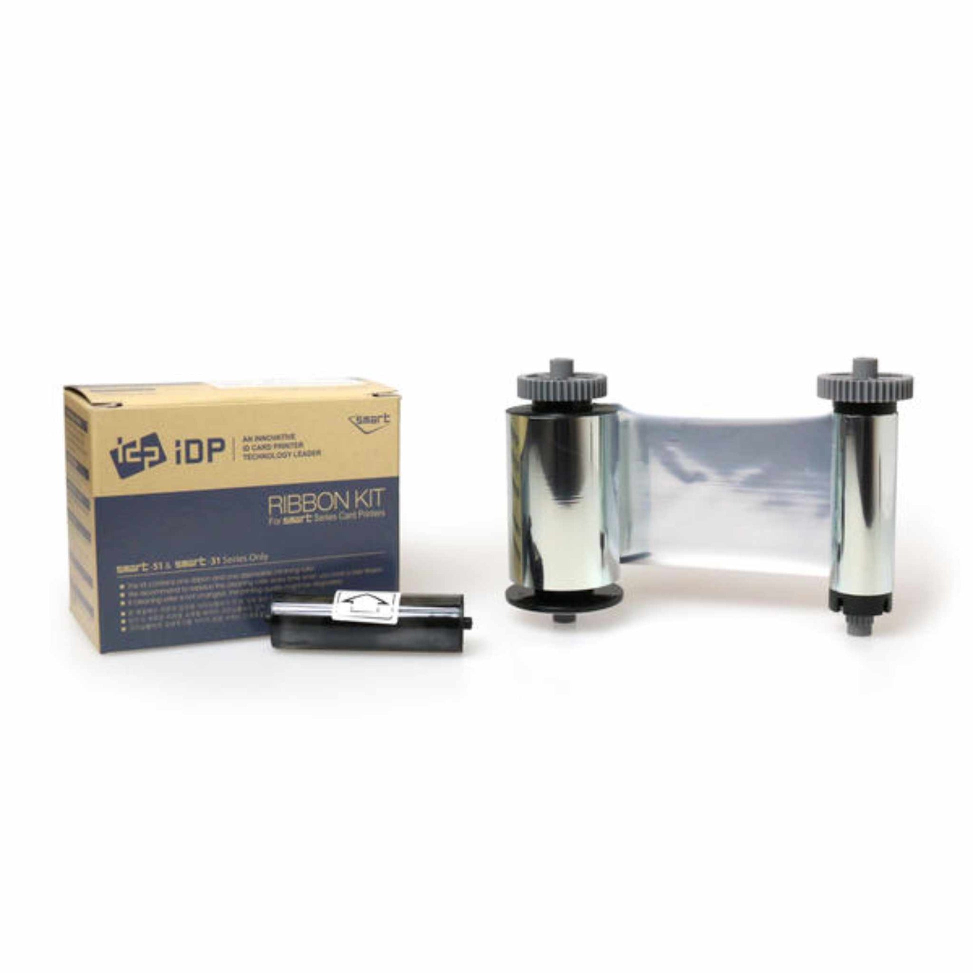 Smart 51 & 31 Metallic Silver Mono Ribbon Roller with Cleaning Roller 659373 (1200 prints) - The Card Printing People