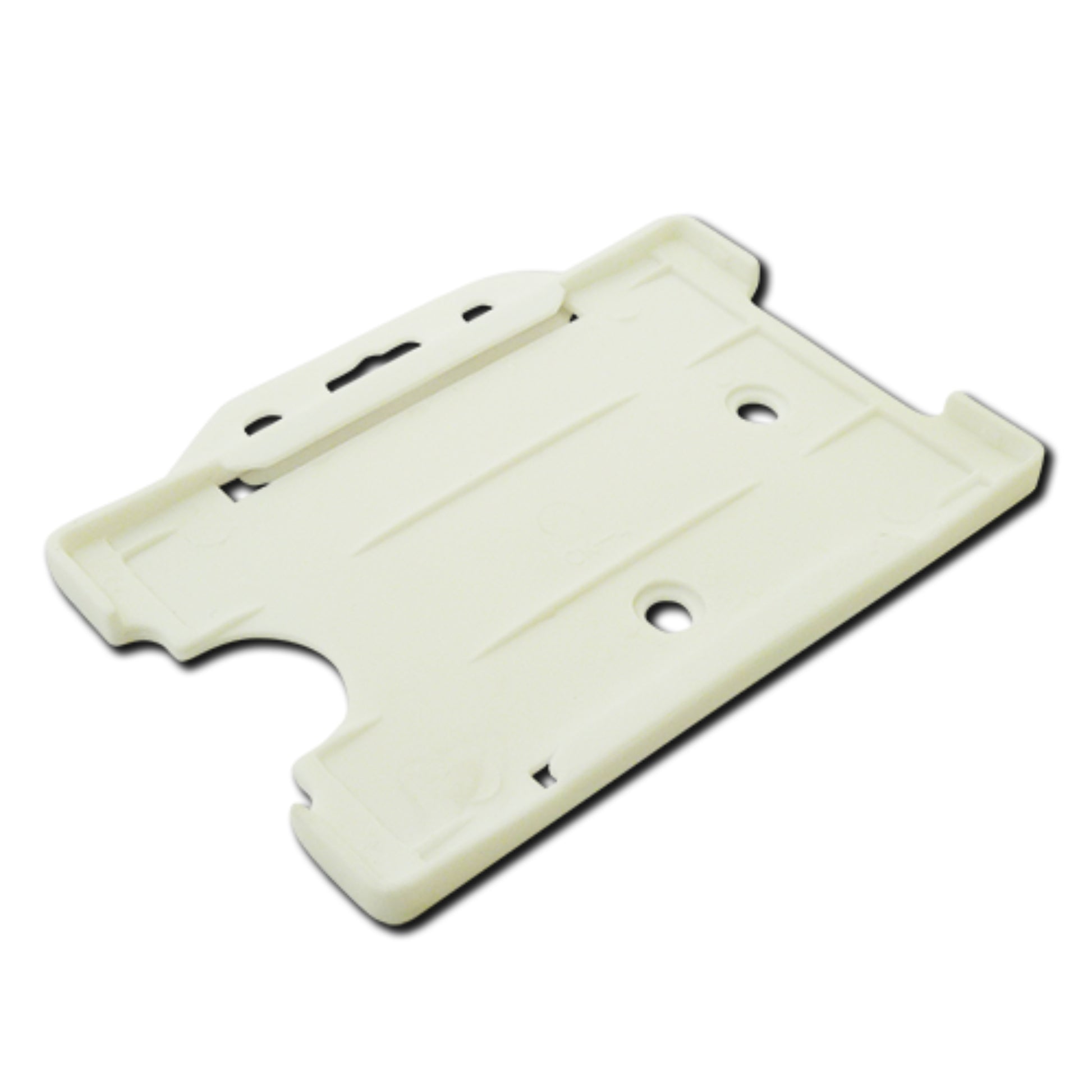 WHITE - Single Sided Open Faced Landscape ID Card Holder - The Card Printing People