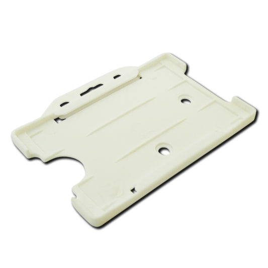 WHITE - Single Sided Open Faced Landscape ID Card Holder - The Card Printing People