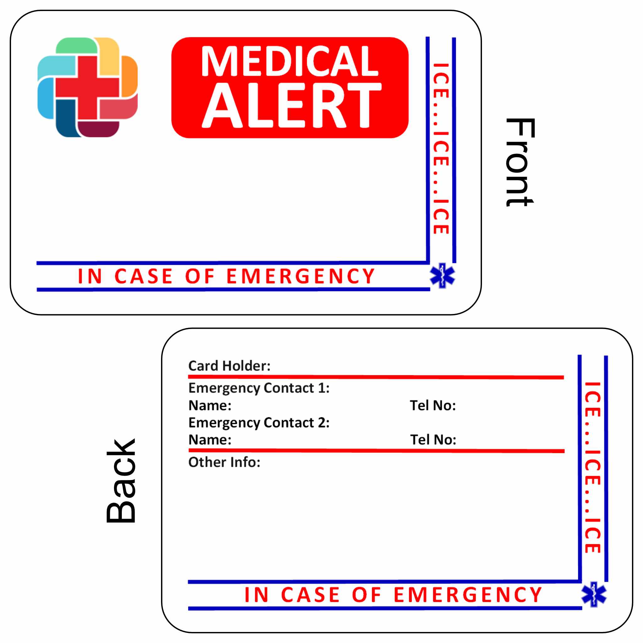 Custom Printed Plastic ICE Card - Design 1 – The Card Printing People