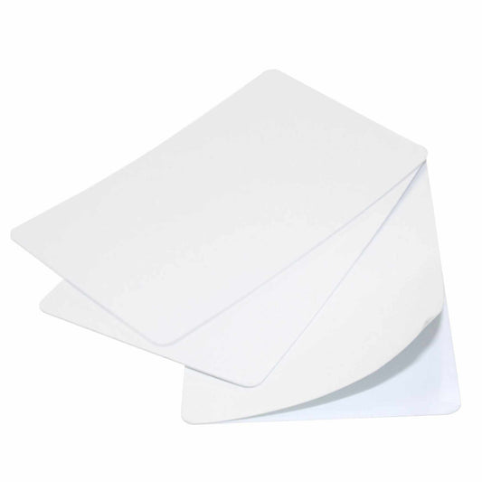 Blank White 480 Micron CR79 Under - Sized Adhesive Cards (Pack of 100) - The Card Printing People