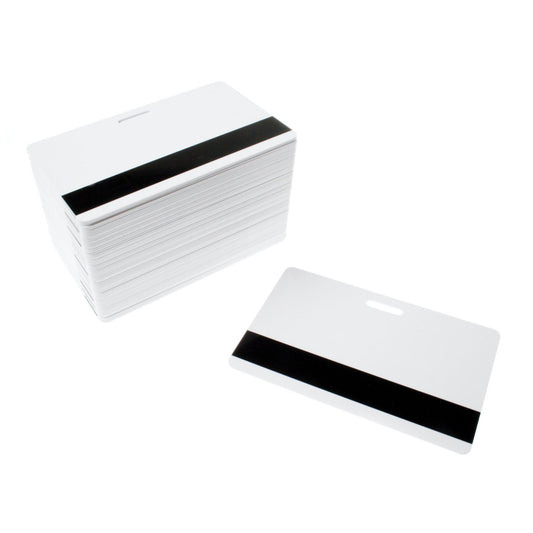 Blank White Plastic Cards With Magnetic Stripe & Punch Slot (Pack of 100) - The Card Printing People
