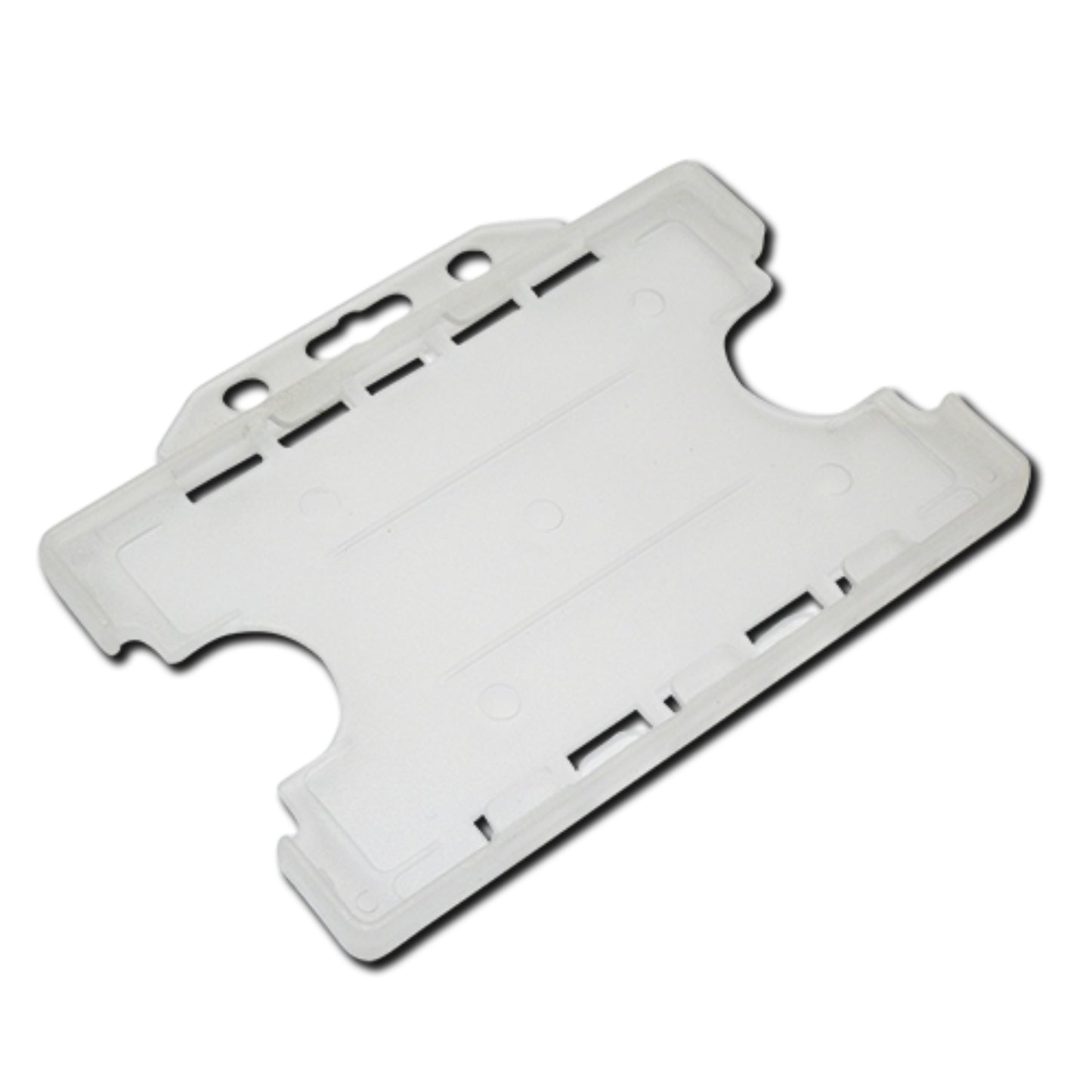 CLEAR - Double Sided Open Faced Landscape ID Card Holder - The Card Printing People