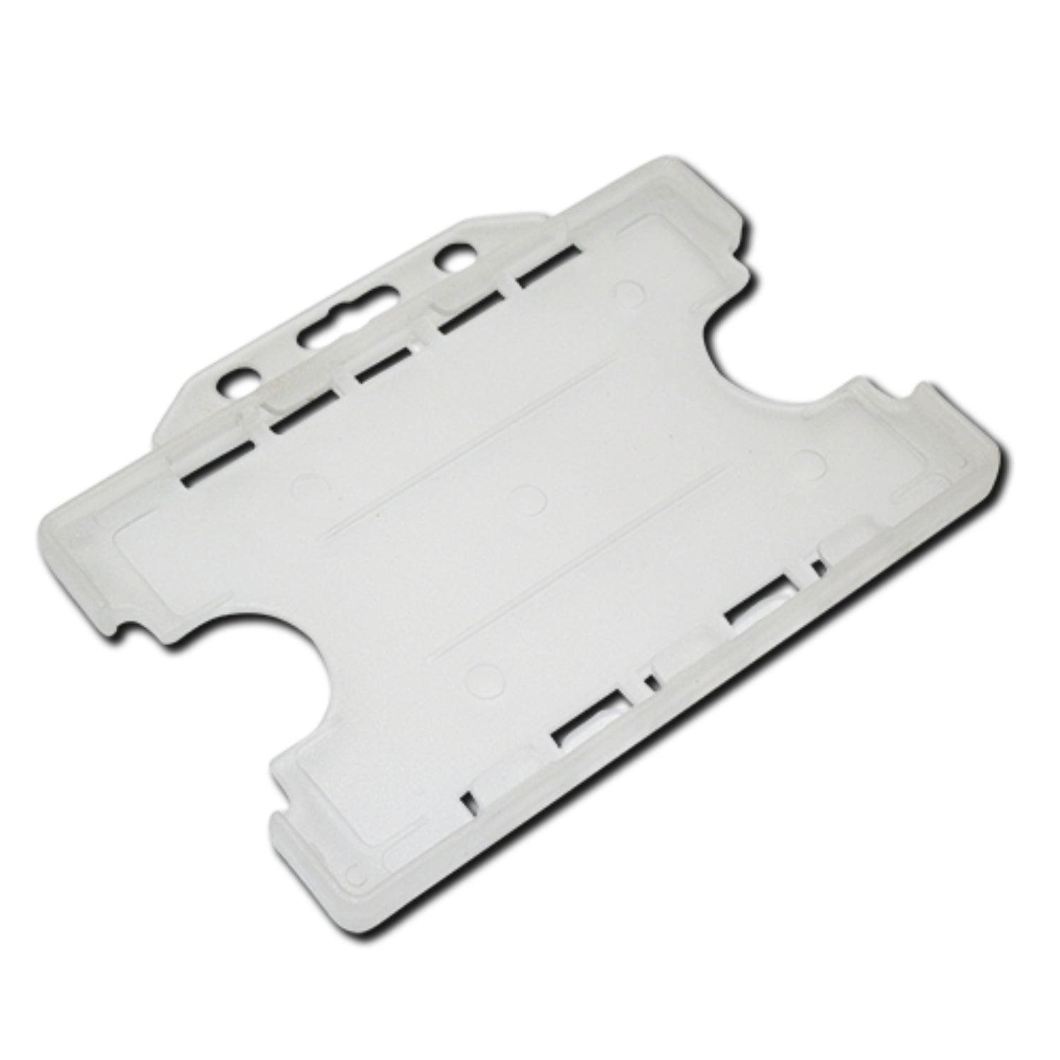 CLEAR - Double Sided Open Faced Landscape ID Card Holder - The Card Printing People