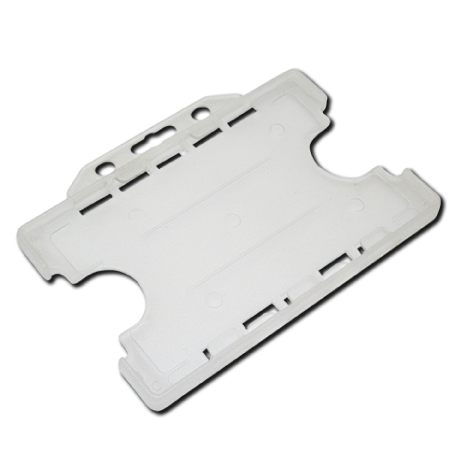 CLEAR - Double Sided Open Faced Landscape ID Card Holder - The Card Printing People