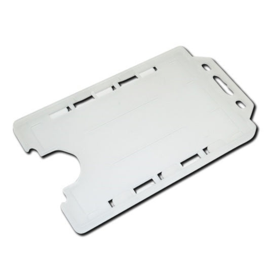 CLEAR - Double Sided Open Faced Portrait ID Card Holder - The Card Printing People