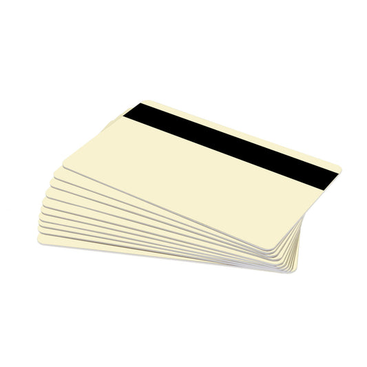 Cream 760 Micron Plastic Cards With Hi - Co Magnetic Stripe (Pack of 100) - The Card Printing People
