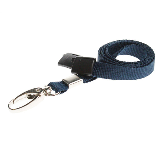 DARK BLUE - Plain Lanyard with Metal Clip - The Card Printing People