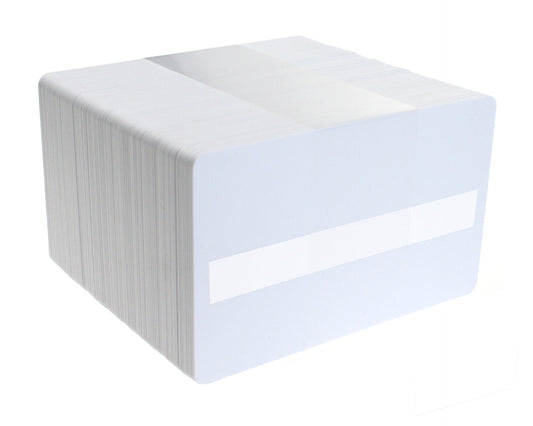 Dyestar Blank White Plastic Cards with Signature Strip (Pack of 100) - The Card Printing People