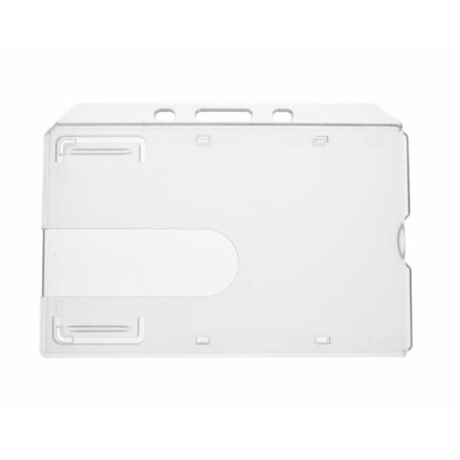 CLEAR - Enclosed Landscape ID Card Holder - The Card Printing People
