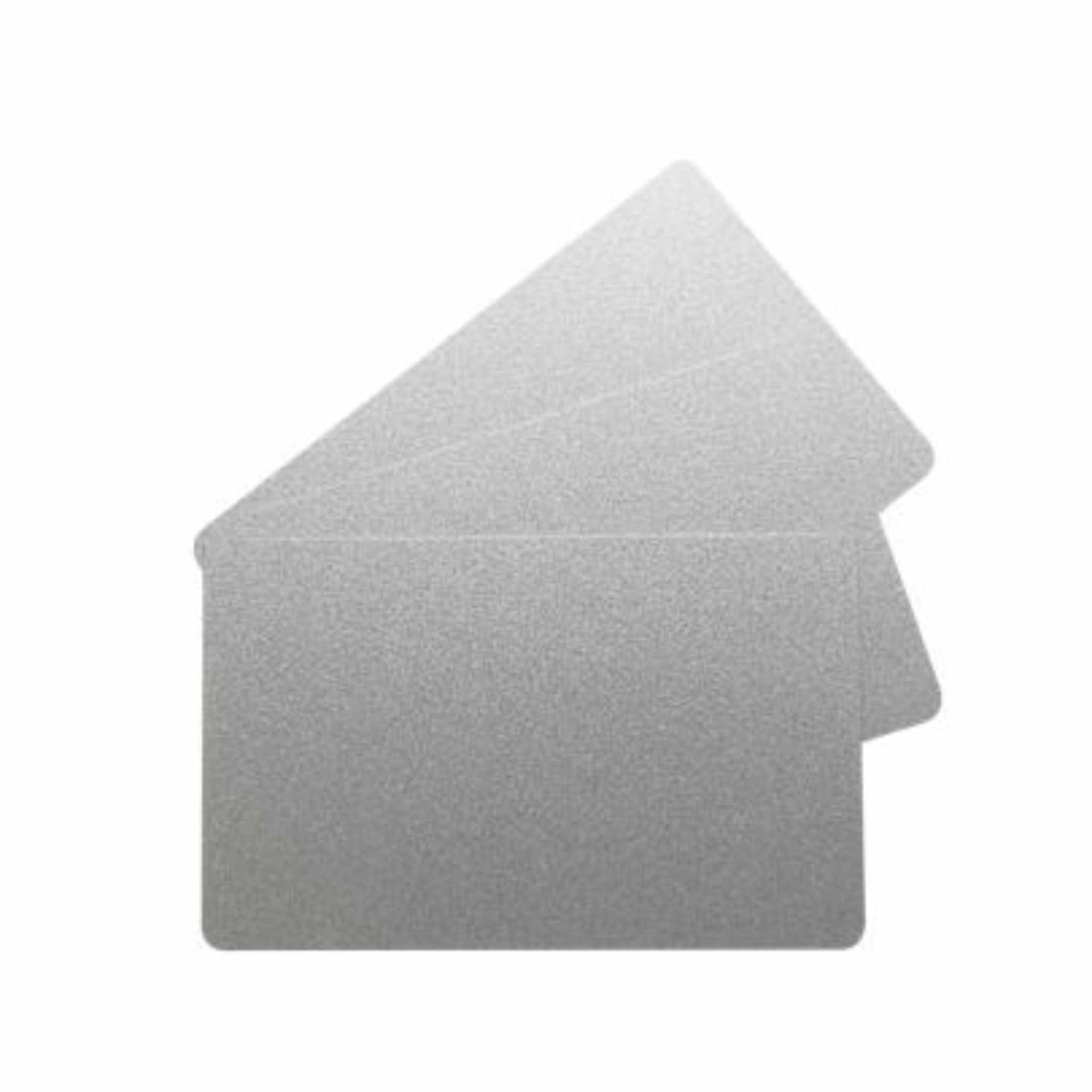 Evolis C4701 Silver Metallic PVC Cards (Pack of 100) - The Card Printing People
