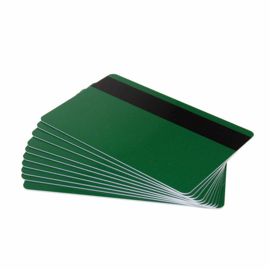 Forest Green 760 Micron Plastic Cards With Hi - Co Magnetic Stripe (Pack of 100) - The Card Printing People