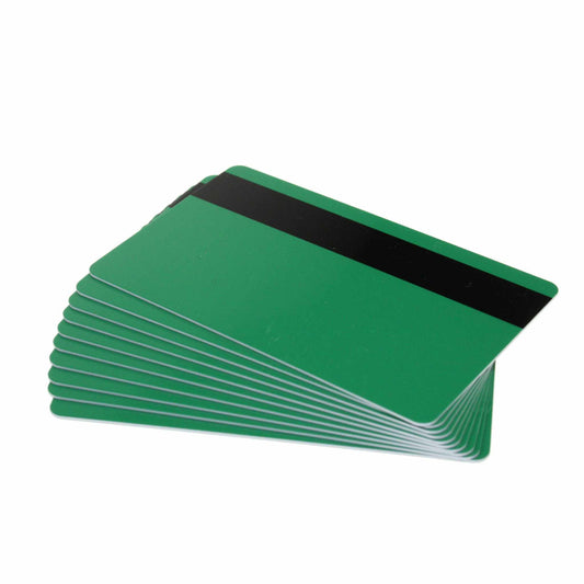 Green 760 Micron Plastic Cards With Hi - Co Magnetic Stripe (Pack of 100) - The Card Printing People